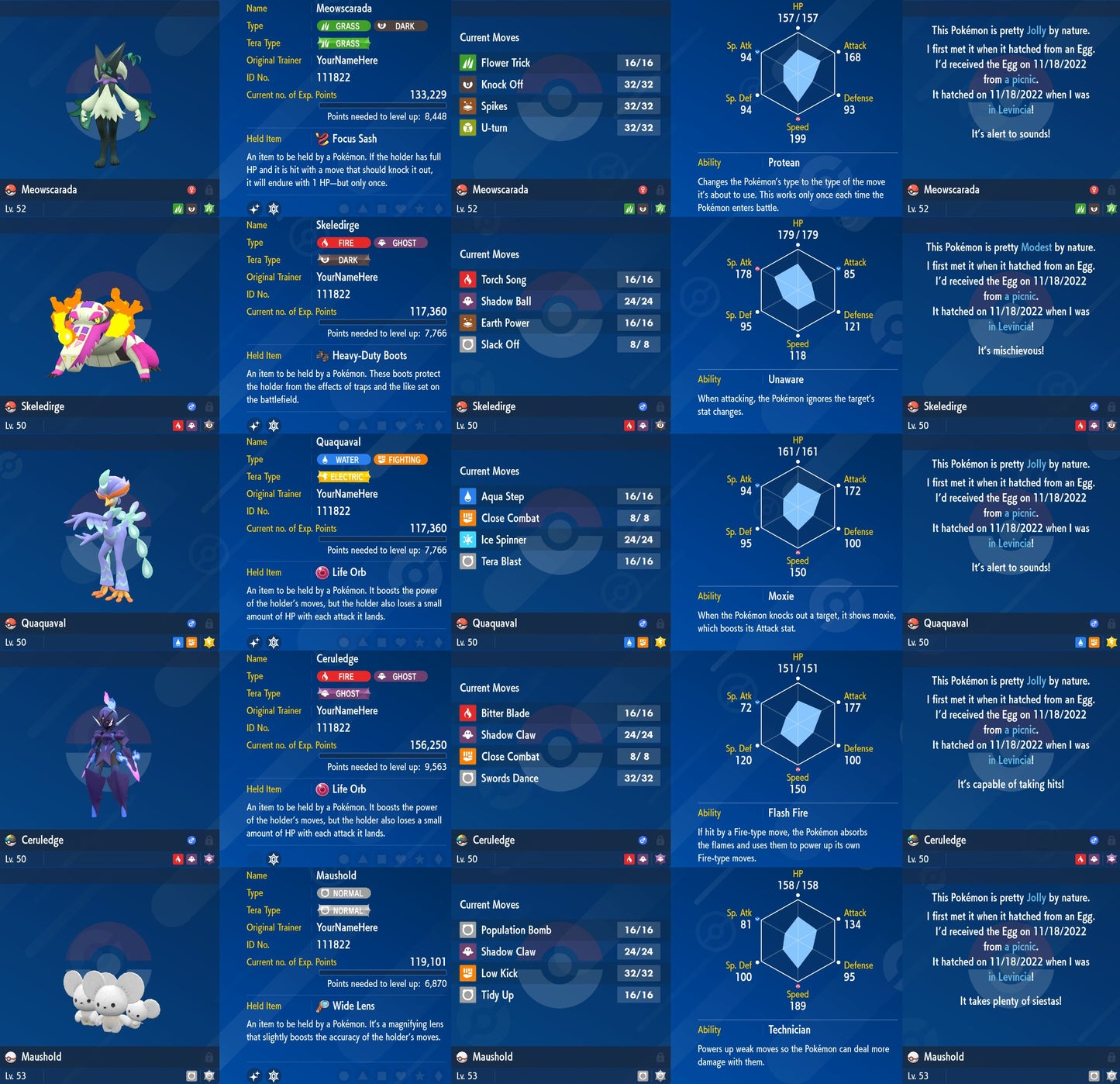 Pokemon Home Scarlet Violet Paldea Dex