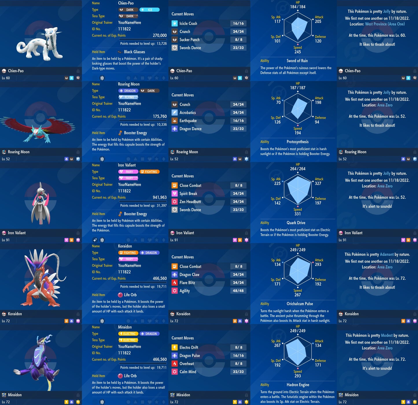 Pokemon Home Scarlet Violet Paldea Dex